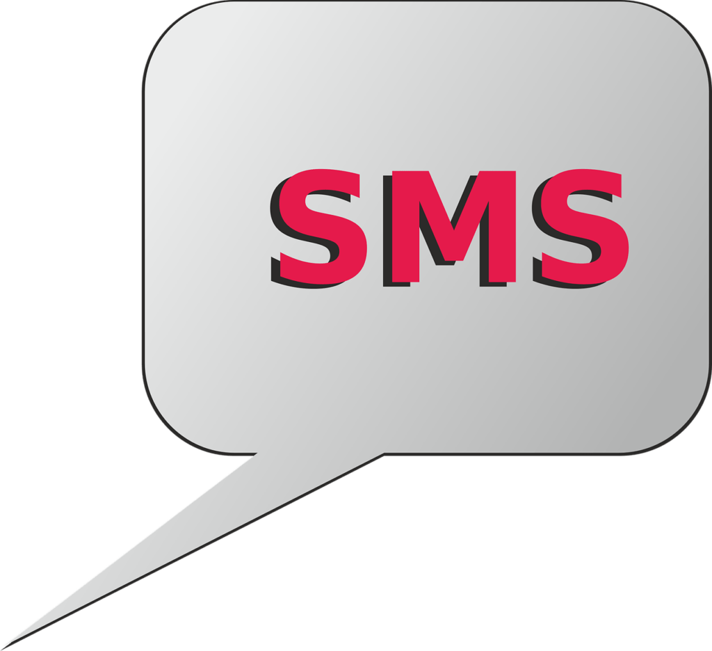 Bulle avec à l'intérieur le mot sms